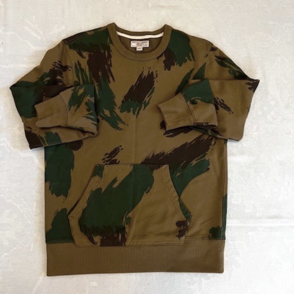 Wallace & Barnes J Crew Sm Camoflauge Sweatshirt w/kangaroo Pocket